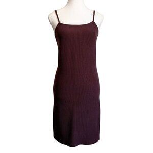 NWOT HOUSE OF HARLOW 1960 BROWN RIBBED KNIT MINI DRESS - M